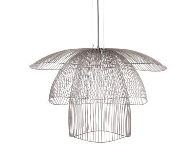 Suspension papillon - l - taupe