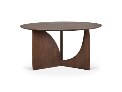 Table géometric ronde - teck brun
